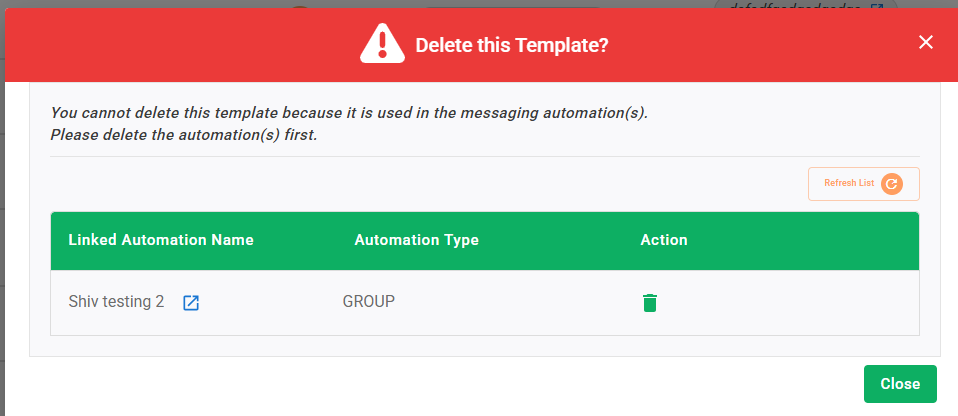 Single Deletion Modal