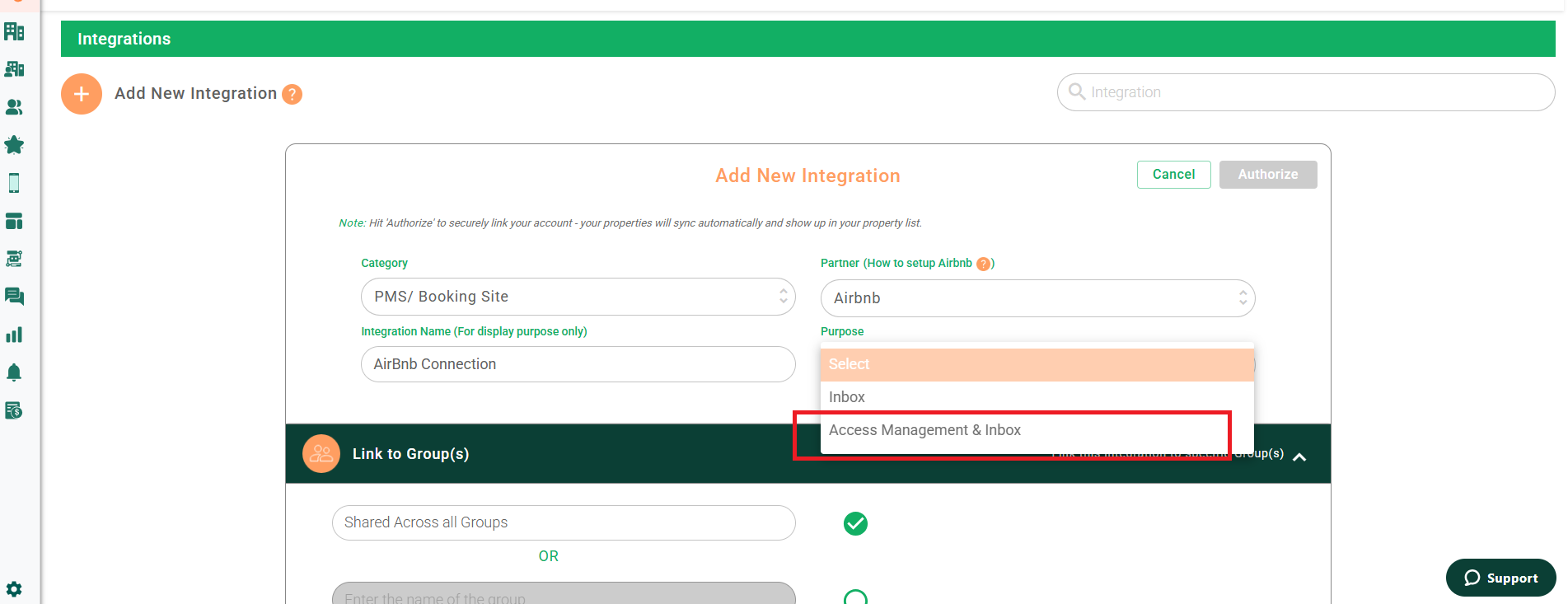 Bulk Import Selection Screen